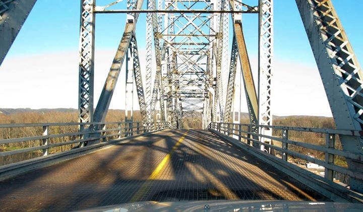 Crossing the Mississippi River at Lansing, Iowa