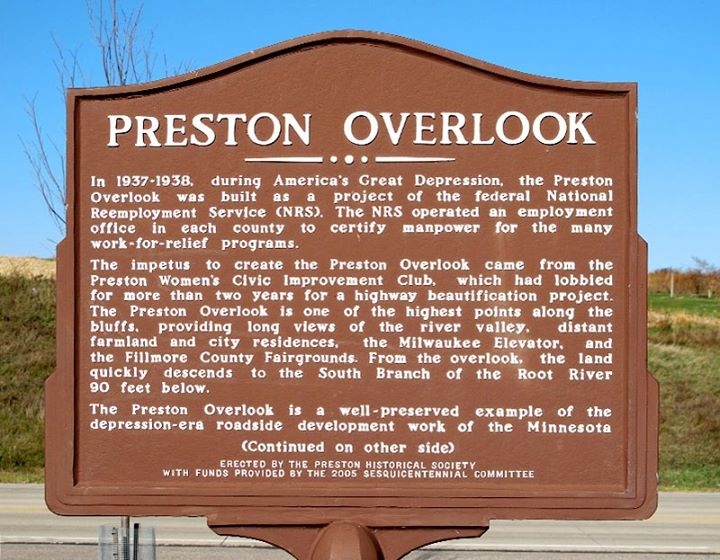 Preston Overlook Sign on MN 16