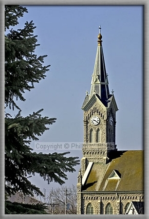 St. Mary's Church Steeple - East Northeast View from Bluff