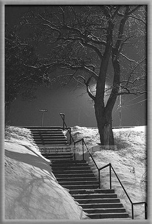 Snowy Staircase on a Winter's Eve