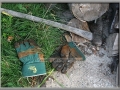 Axe, Gloves and Woodpile