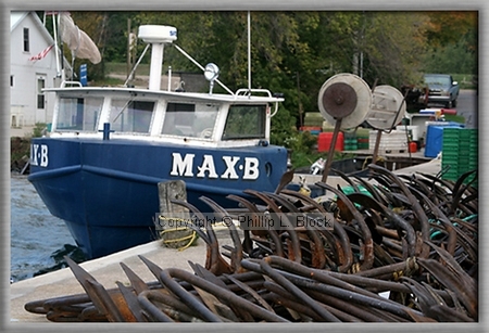 Net Anchors and Fishing Boat