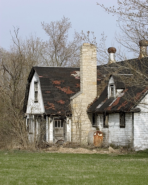 Barn roof house, early spring - Menomonee Falls, WI