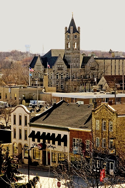 Old Ozaukee County Courthouse Overlooking Downtown Port Washington