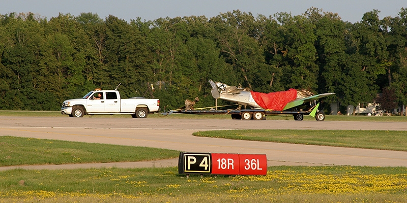 Fatal P-51 Crash - Hauling Away Wreckage