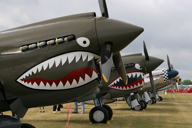 EAA Airventure - P-40 Kittyhawks and P-51 Mustangs