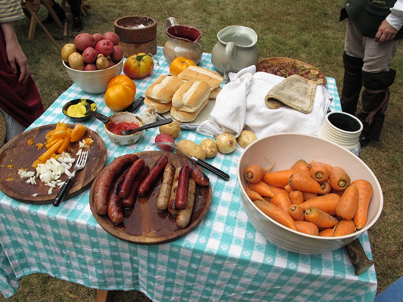 Camp lunch at the Revolutionary War Re-enactment