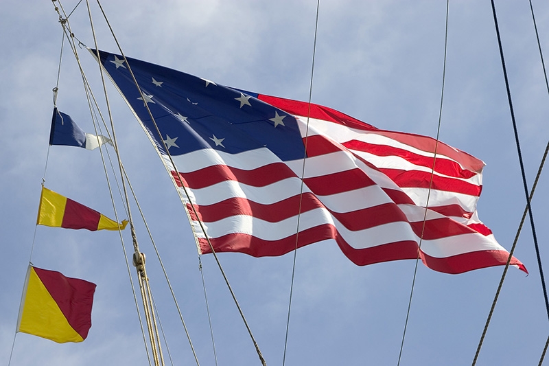 Fifteen-Star American Flag on Brig Niagara
