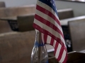 Flag on teacher's desk - Stony Hill School, Fredonia, Wisconsin