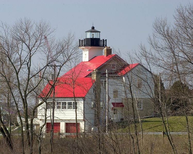 1860 Lightstation, rear view, early spring  - Port Washington, WI