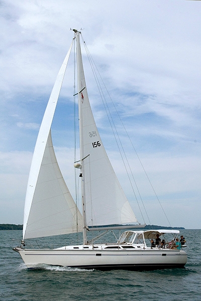 Sailing on Lake Michigan off Port Washington, Wisconsin