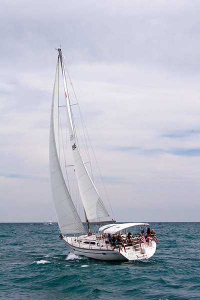 Sailing on Lake Michigan off Port Washington, Wisconsin