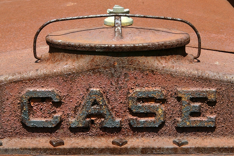 CASE logo on tractor radiator