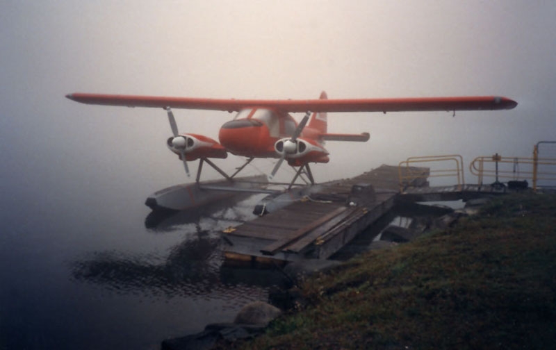 Float Plane at Dock Houghton - Fogged in
