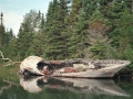 Abandoned boat in Chippewa Harbor
