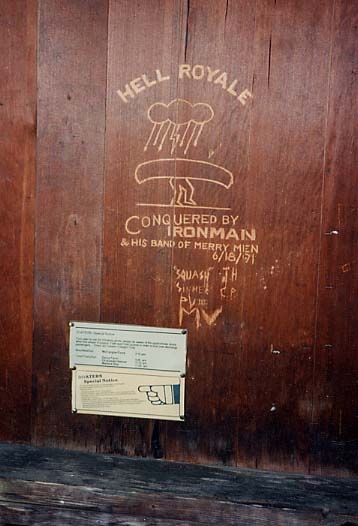 Hell Royale Shelter Carving at Chippewa Harbor