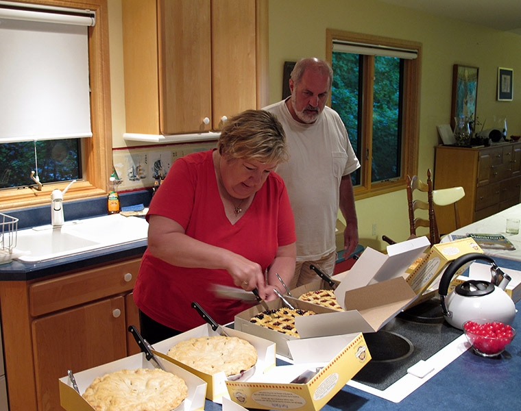 Working in the kitchen