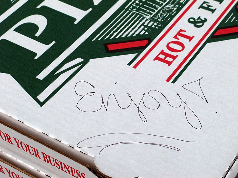 Pizza for lunch at the Red House