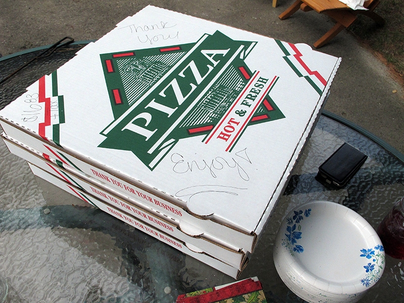 Pizza for lunch at the Red House