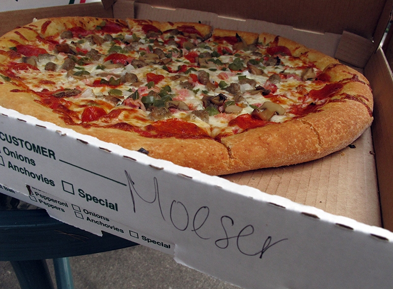 Pizza for lunch at the Red House