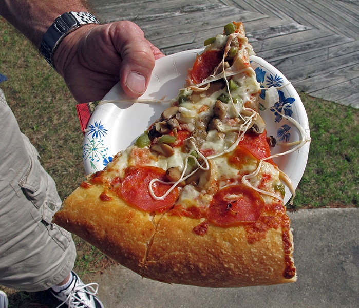 Pizza for lunch at the Red House