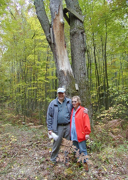 Phil and Sue in Dad's woods
